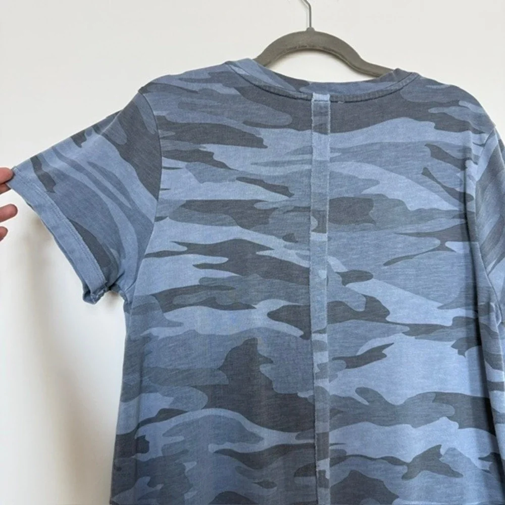 Splendid Blue Camo T-Shirt Dress with Pockets Size Large | $150 Retail - Picture 9 of 9